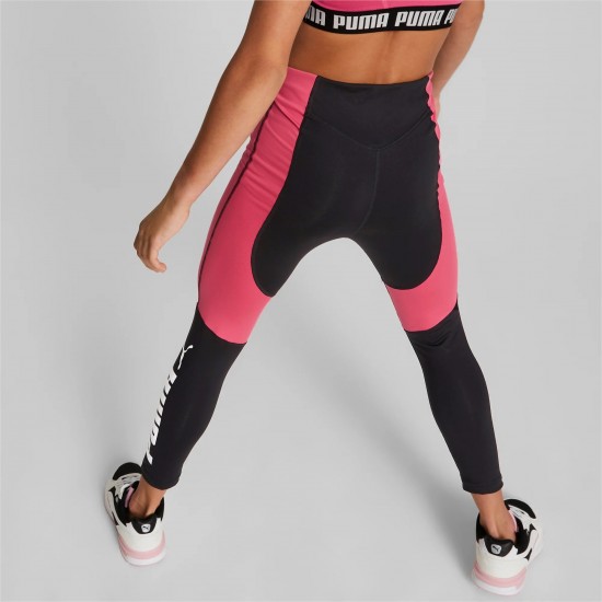 4t Puma 670170-82 Favourites Logo High Waisted 7/8 Leggings Youth Sunset-Pink