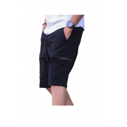 Madmext short 5738-black cargo with 2 zips 