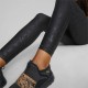 4t Puma 522250-01 Safari Glam High Waisted 7/8 Training Leggings Women Black-fur real