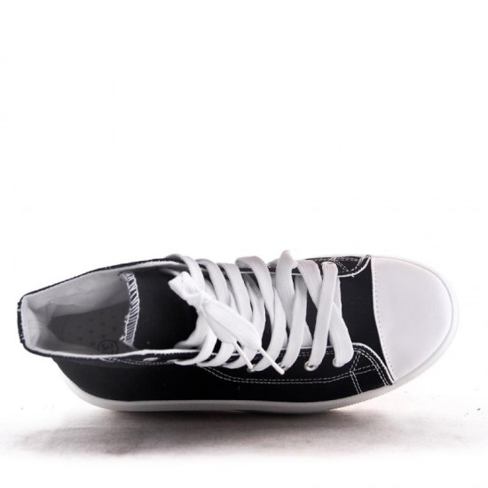 Sneaker CNV-5225-02 wmn Hi top canvas Motion black/white