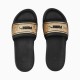 4s Puma 390957-01 Karmen Space Metallics Swimming Slides Women - Black/Gold 