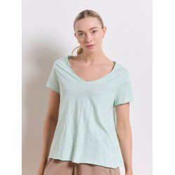 BodyTalk Γυναικείο T-shirt με V Λαιμόκοψη Τιρκουάζ