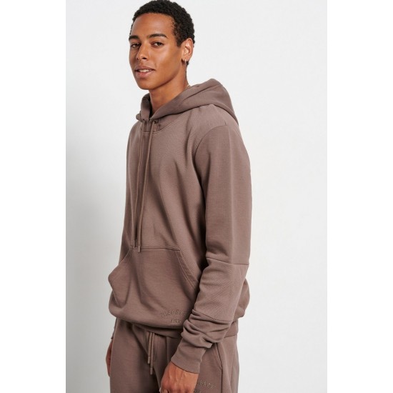 Bdtk 1232-954325-00967 `OLDSCHOOL` hooded sweatshirt - cigar