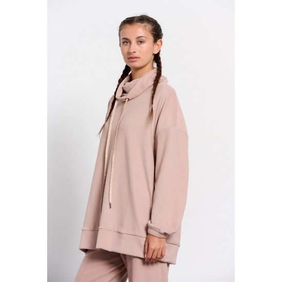Bdtk 1232-901426-00965 `Ηomewear` long oversized sweatshirt - mocca