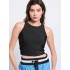 BodyTalk Γυναικείο Αθλητικό Crop Top Αμάνικο Μαύρο