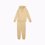 Puma 689346-83 Loungewear Fleece Sweat Suit Women Beige - Image 4