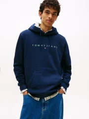 Tommy Hilfiger DM0DM20746-0GY Mens Regular Logo Hoody Dark Blue - Image 3