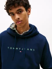 Tommy Hilfiger DM0DM20746-0GY Mens Regular Logo Hoody Dark Blue - Image 2
