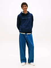 Tommy Hilfiger DM0DM20746-0GY Mens Regular Logo Hoody Dark Blue